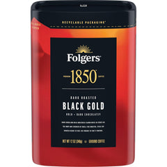 Folgers 1850 Black Gold Dark Roast Ground Coffee, 12 Ounce (Pack of 6)