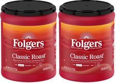 Folgers Classic Roast Medium Roast Ground Coffee, 9.6 Ounce (Pack of 2)